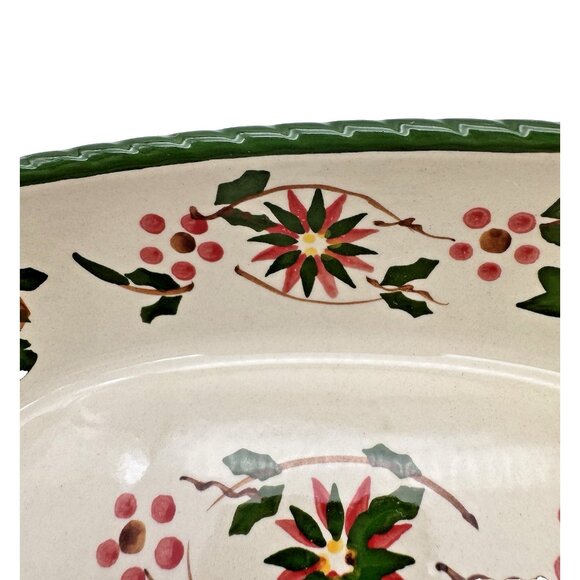 Temptations Old World Poinsettia Oval Centerpiece Baking Dish Seasonal Xmas 12oz - Picture 4 of 7
